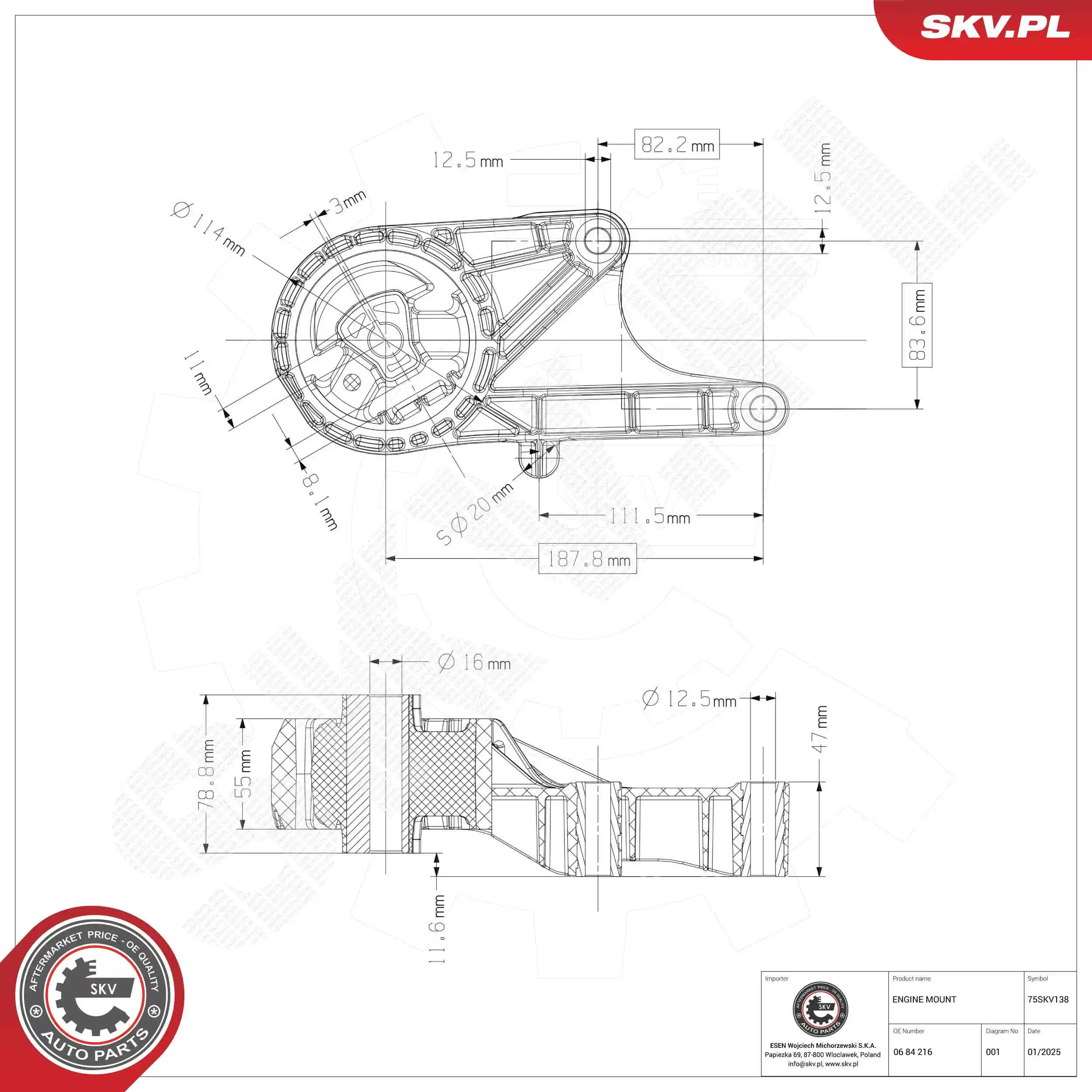 Mounting, engine